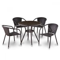 Комплект плетеной мебели T282ANT/Y137C-W53 Brown 4Pcs