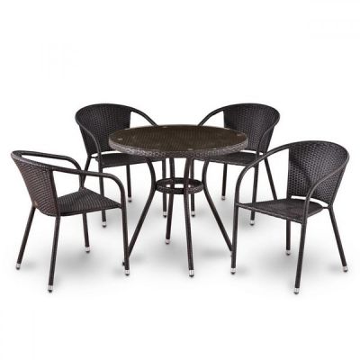 Комплект плетеной мебели T282ANT/Y137C-W53 Brown 4Pcs