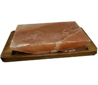 Солевая плитка разделочная доска с деревянным бордюром WWT, 30х20х5 CR-04B