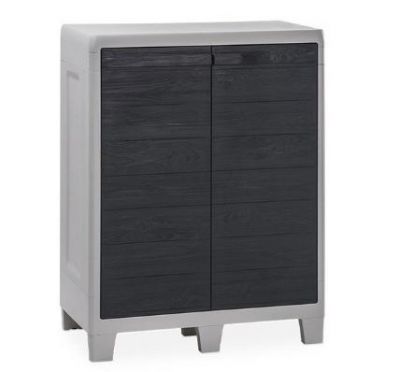 Тумба пластиковая Toomax Woody's XL 2 двери 2 полки антрацит