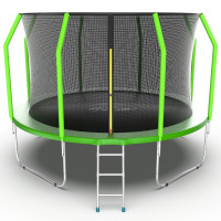 Батут с внутренней сеткой и лестницей EVO JUMP Cosmo 12ft Green