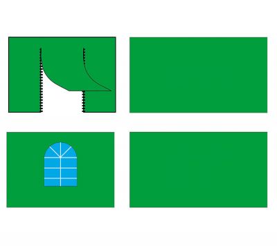 Комплект стен Поп-Тент 3х4.5м (4шт) зеленый