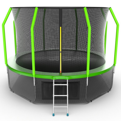 Батут с внутренней сеткой и лестницей EVO JUMP Cosmo 12ft (Green) + Lower net