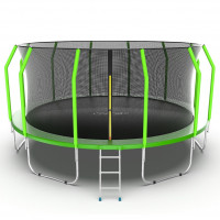 Батут с внутренней сеткой и лестницей EVO JUMP Cosmo 16ft Green