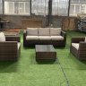 Лаунж-зона KARL с 3-местным диваном и 2 креслами, цвет коричневый