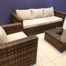 Лаунж-зона KARL с 3-местным диваном и 2 креслами, цвет коричневый