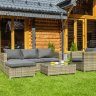 Комплект из искусственного ротанга GRAND VICKY, цвет серый