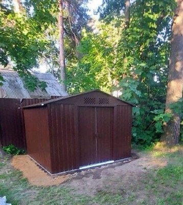  Металлический сарай GreenStorage Эван E темно-коричневый