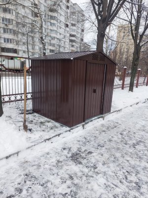 Металлический сарай GreenStorage Арчер В темно-коричневый