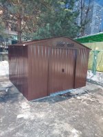 Металлический сарай GreenStorage Арчер D темно-коричневый