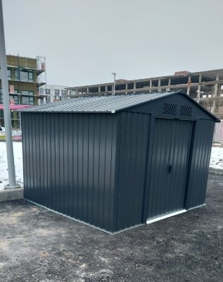 Металлический сарай GreenStorage Арчер D серый